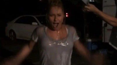 Zoe Saldana y Hayden Panettiere lucen embarazo al sumarse al Ice Bucket Challenge