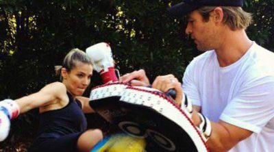 Chris Hemsworth ayuda a Elsa Pataky a ponerse en forma haciendo boxeo