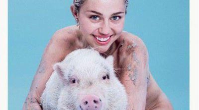 Desnudo de portada: el posado más ligerito de Miley Cyrus junto a un cerdo