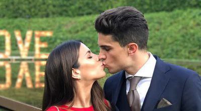 Marc Bartra y Melissa Jiménez reviven su boda una semana después en el enlace de Marc Muniesa y Sara Campeny