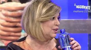 Terelu Campos responde al zasca de Kiko Hernández abriendo en directo una botella de agua