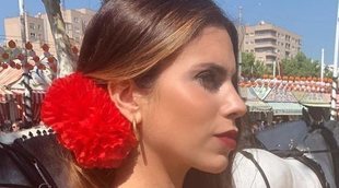 Melissa Jiménez presume de su tercer embarazo en la Feria de Sevilla