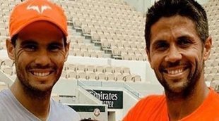 Rafa Nadal conoce a Miguel, el hijo de Fernando Verdasco y Ana Boyer, en el torneo Roland Garrós