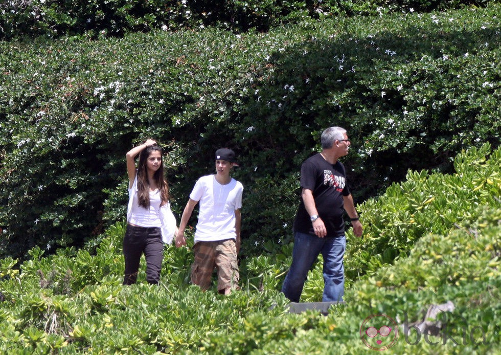 Justin Bieber, Selena Gomez y su guardaespaldas