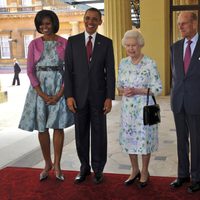 Los Obama, la Reina Isabel II y el Príncipe Felipe en Londres