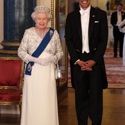 La Reina Isabel II y Barack Obama en Buckingham Palace