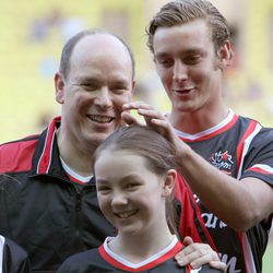 Alberto de Mónaco y sus sobrinos Pierre Casiraghi y Alexandra de Hannover