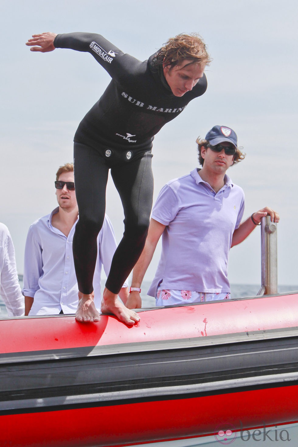 Andrea Casiraghi se lanza al agua en la Operación Poseidón