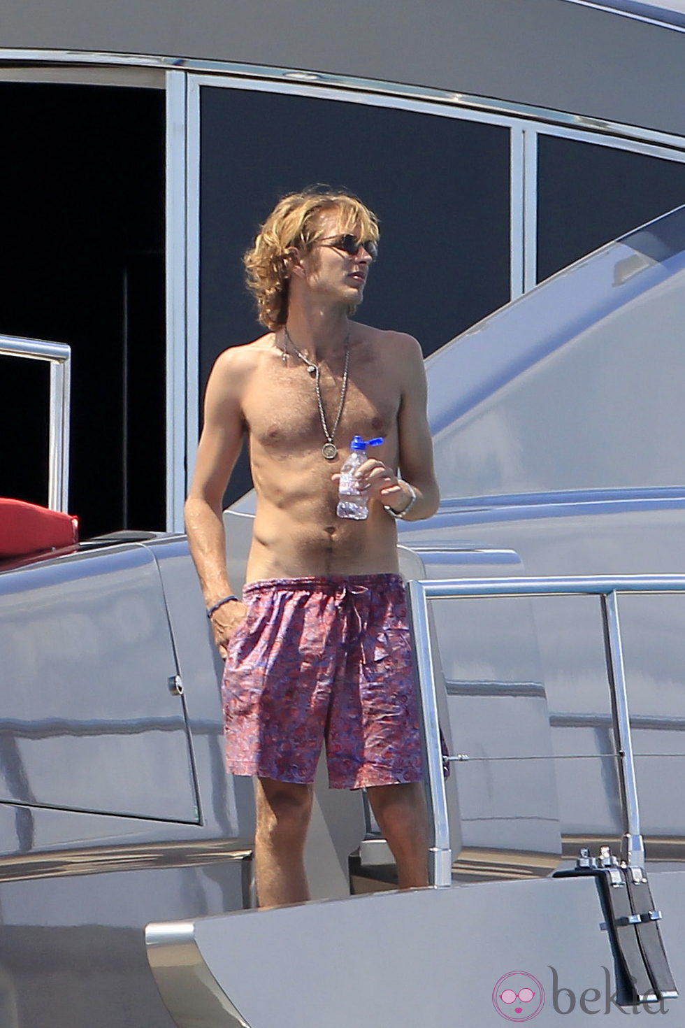 Andrea Casiraghi en un yate en Ibiza