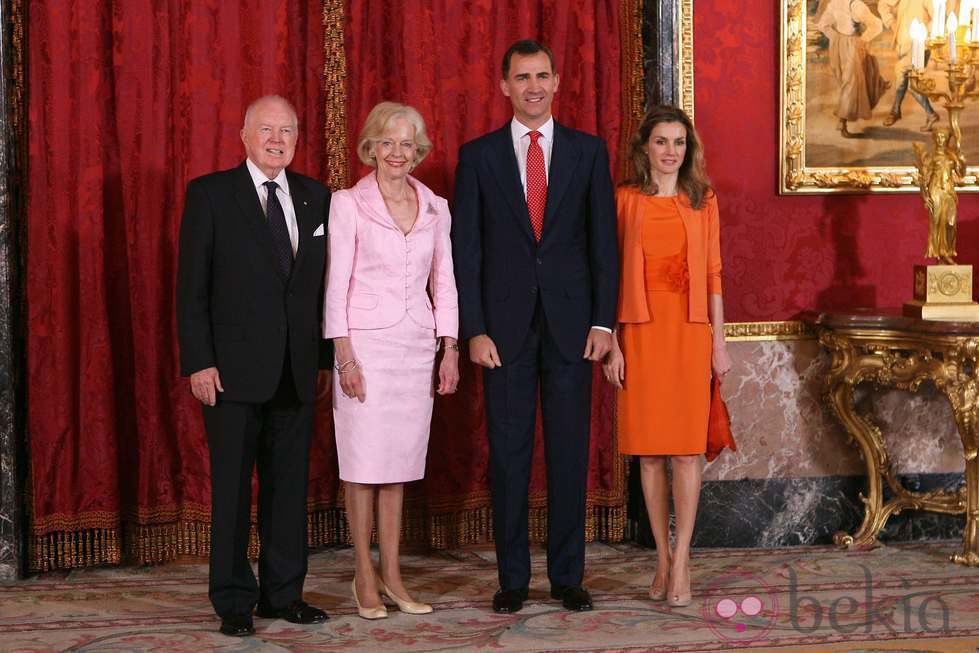 Los Príncipes de Asturias y la Gobernadora de Australia en el Palacio Real