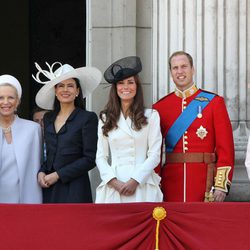 Los Duques de Cambridge y la Condesa de Wessex en Trooping the colour