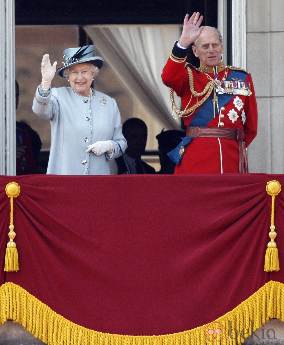 La Reina Isabel II y el Príncipe Felipe de Edimburgo en Buckingham Palace