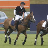 Los Príncipes Guillermo y Enrique de Gales en un partido de polo