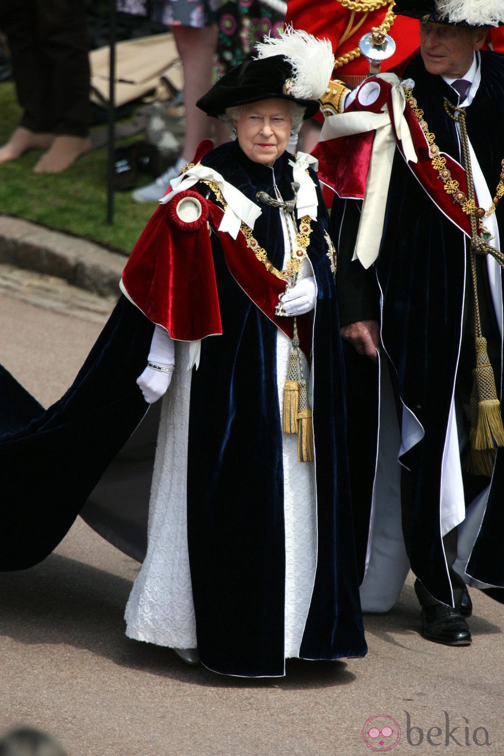 Felipe de Edimburgo y la Reina en la Orden de la Jarretera