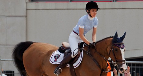 Carlota Casiraghi participando en el Concurso de Hípica de Monte-Carlo