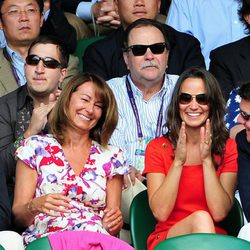 Alex Loudon, Michael, Carole y Pippa Middleton en Wimbledon