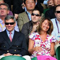 Alex Loudon, Michael, Carole y Pippa Middleton en Wimbledon