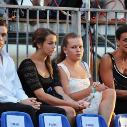 Estefanía de Mónaco y sus hijos en la fiesta tras la boda de Alberto II y Charlene Wittstock