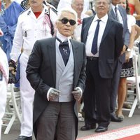 Karl Lagerfeld en la boda religiosa de Alberto y Charlene de Mónaco