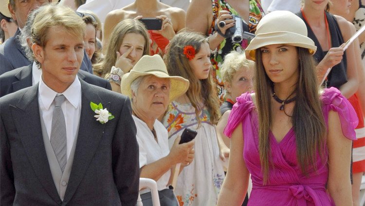 Andrea Casiraghi y Tatiana Santo Domingo en la boda de Alberto y Charlene