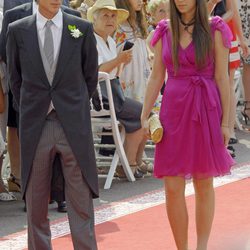 Andrea Casiraghi y Tatiana Santo Domingo en la boda de Alberto y Charlene