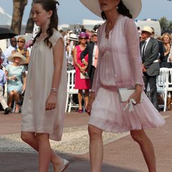 Carolina de Mónaco y Alexandra de Hannover en la boda de Alberto y Charlene