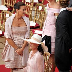 Estefanía y Carolina de Mónaco y Carlota Casiraghi en la boda de Alberto y Charlene