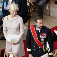 Haakon y Mette Marit de Noruega en la boda de Alberto y Charlene