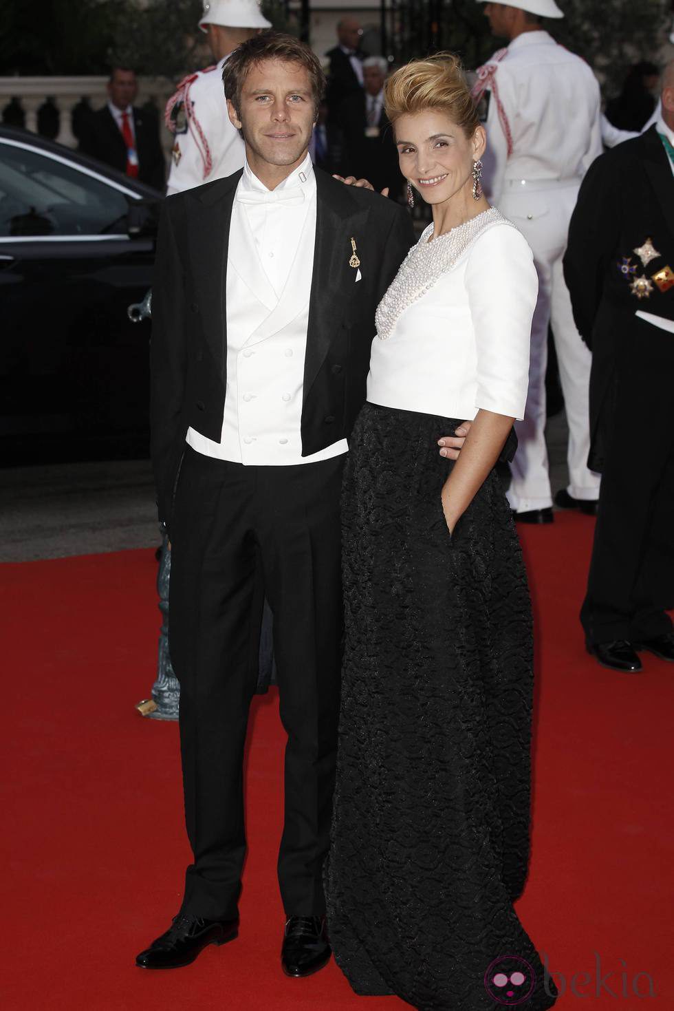 Manuel Filiberto de Saboya y Clotilde Courau en la cena de gala tras la boda en Mónaco