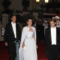 Pierre, Carlota y Andrea Casiraghi en la cena de gala en Mónaco