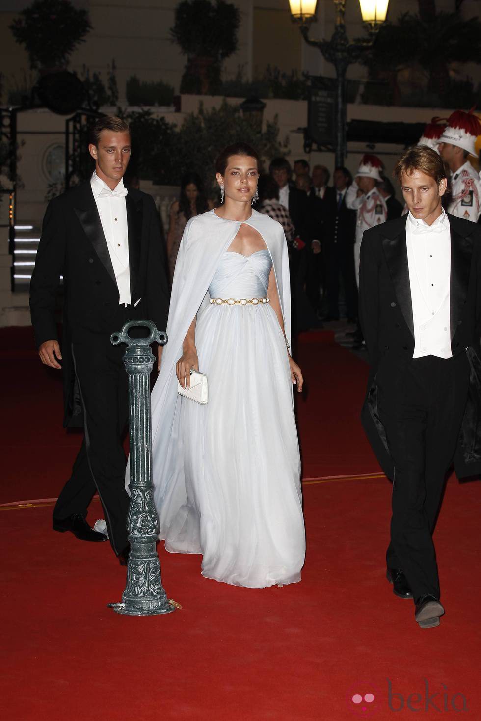 Pierre, Carlota y Andrea Casiraghi en la cena de gala en Mónaco