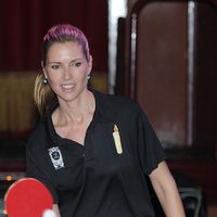 Judit Mascó juega al ping pong en un acto solidario en Barcelona