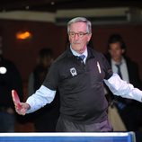 Xavier Trías jugando al ping-pong en un acto solidario en Barcelona