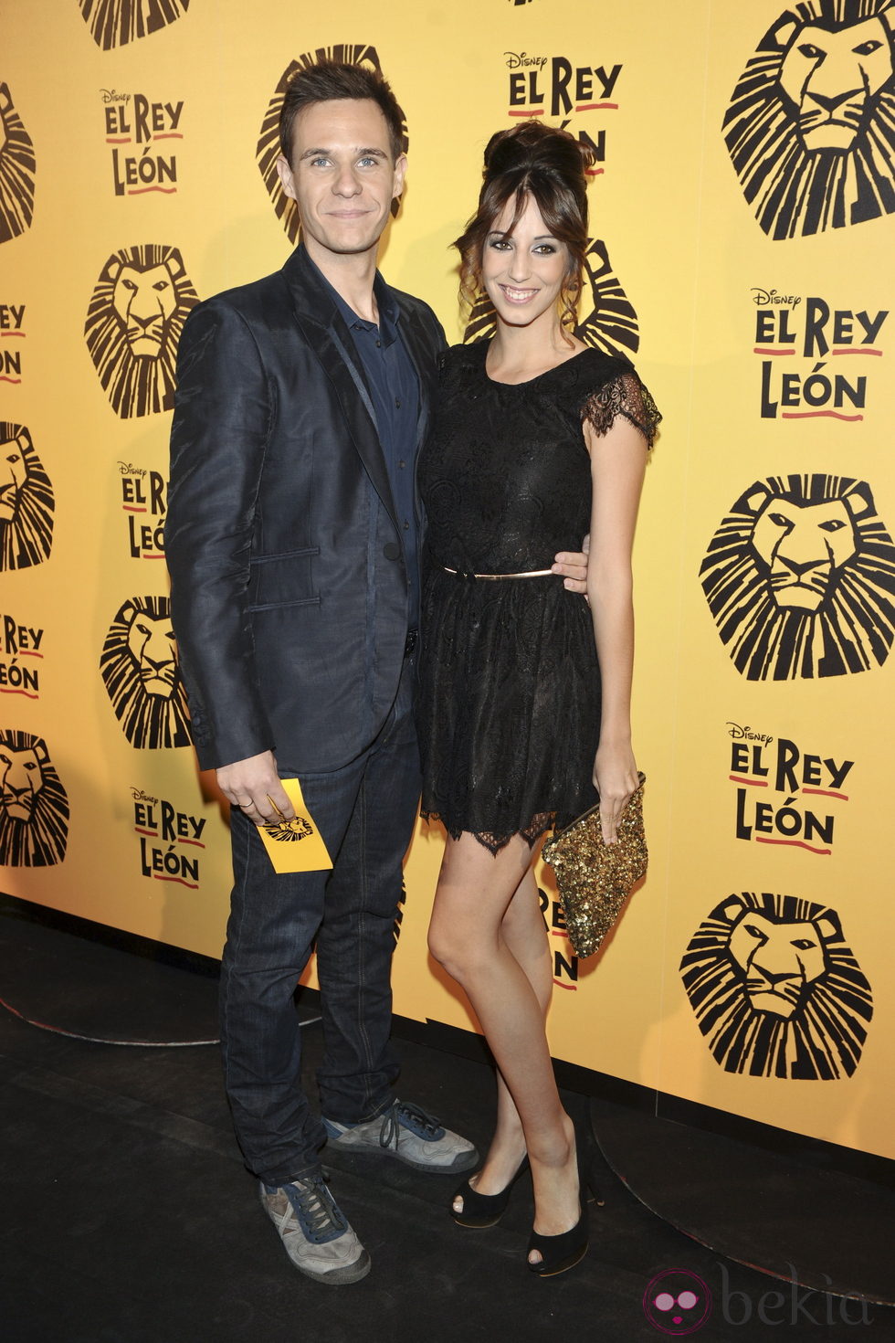 Christian Gálvez y Almudena Cid en el estreno del musical 'El Rey León' en Madrid