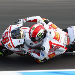 Marco Simoncelli disputando una carrera