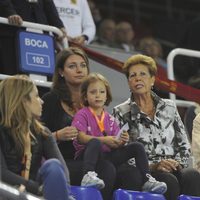 Emilio Sánchez, Marisa Vicario y Simona Brozetti en el partido homenaje a Andrés Gimeno