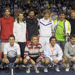 Participantes veteranos en el partido homenaje a Andrés Gimeno