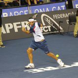 Feliciano López en el partido de tenis homenaje a Andrés Gimeno