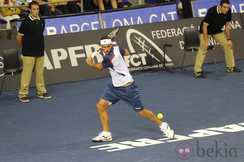 Feliciano López en el partido de tenis homenaje a Andrés Gimeno