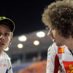 Marco Simoncelli con Valentino Rossi