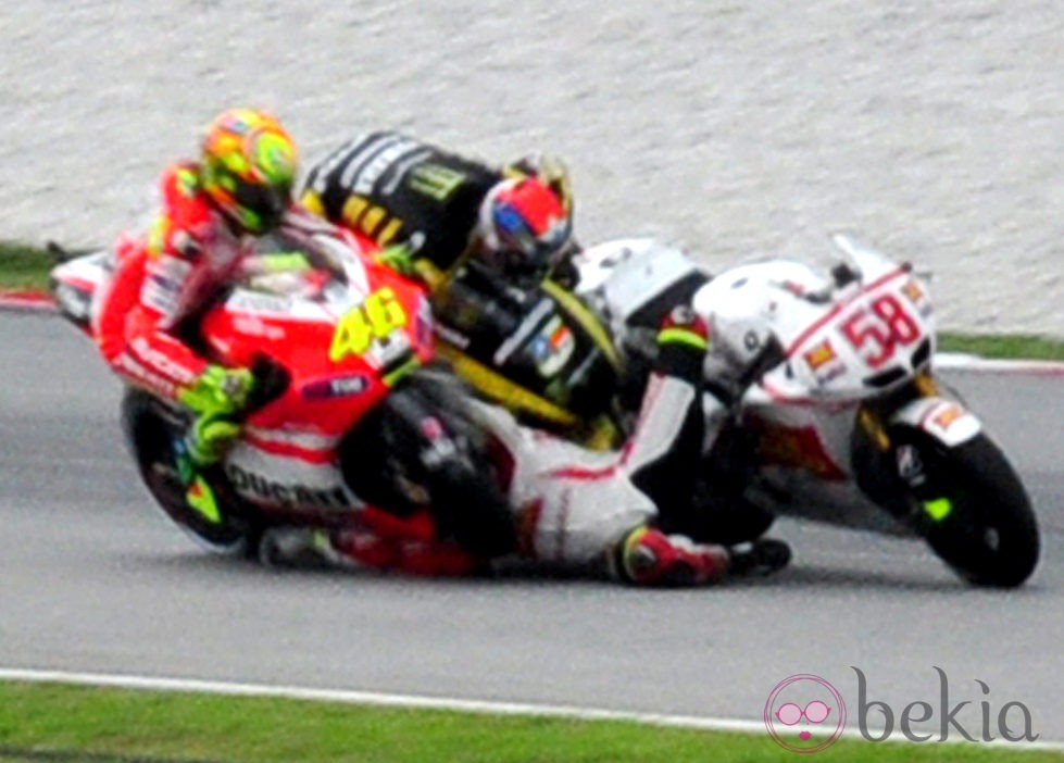 Accidente de Marco Simoncelli en el circuito de Sepang