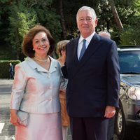 Alejandro y Catalina de Serbia en la boda de Leka de Albania y Elia Zaharia