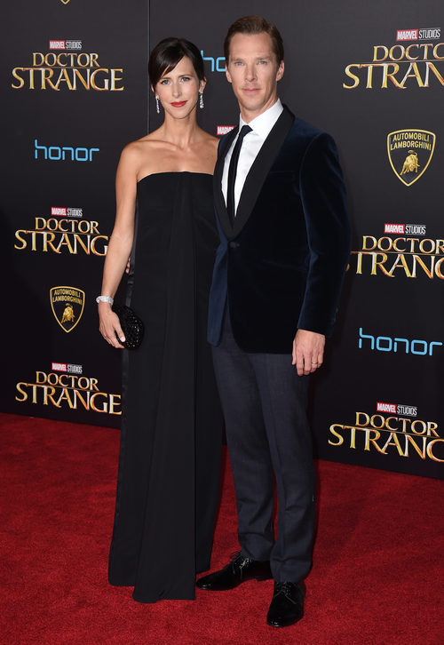 Benedict Cumberbatch y Shophie Hunter en la premier de 'Doctor Strange'