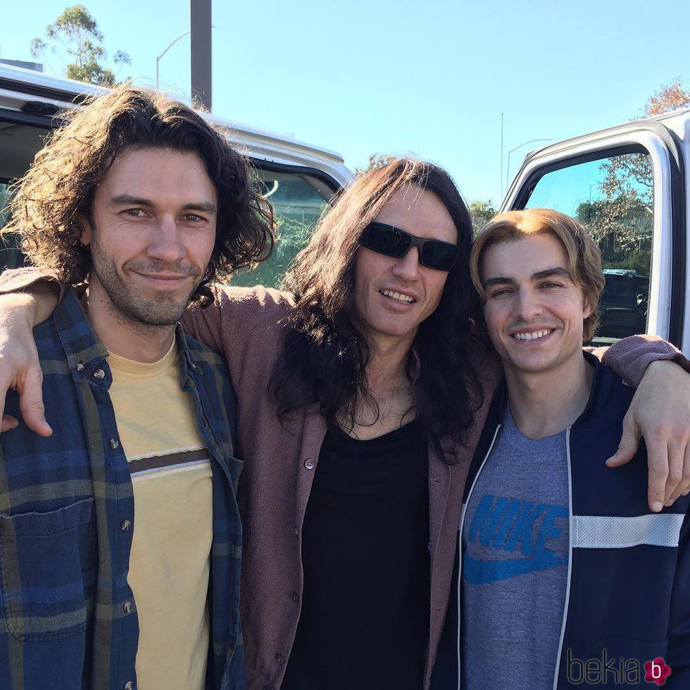 Dave, James y Tom Franco en el rodaje de una película