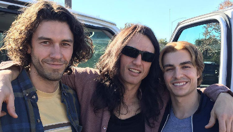 Dave, James y Tom Franco en el rodaje de una película