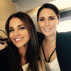 Rosa López con Paula Echevarría camino a Barcelona para el concierto de 'OT: El Reencuentro'