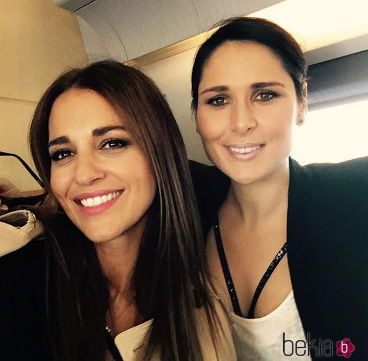 Rosa López con Paula Echevarría camino a Barcelona para el concierto de 'OT: El Reencuentro'