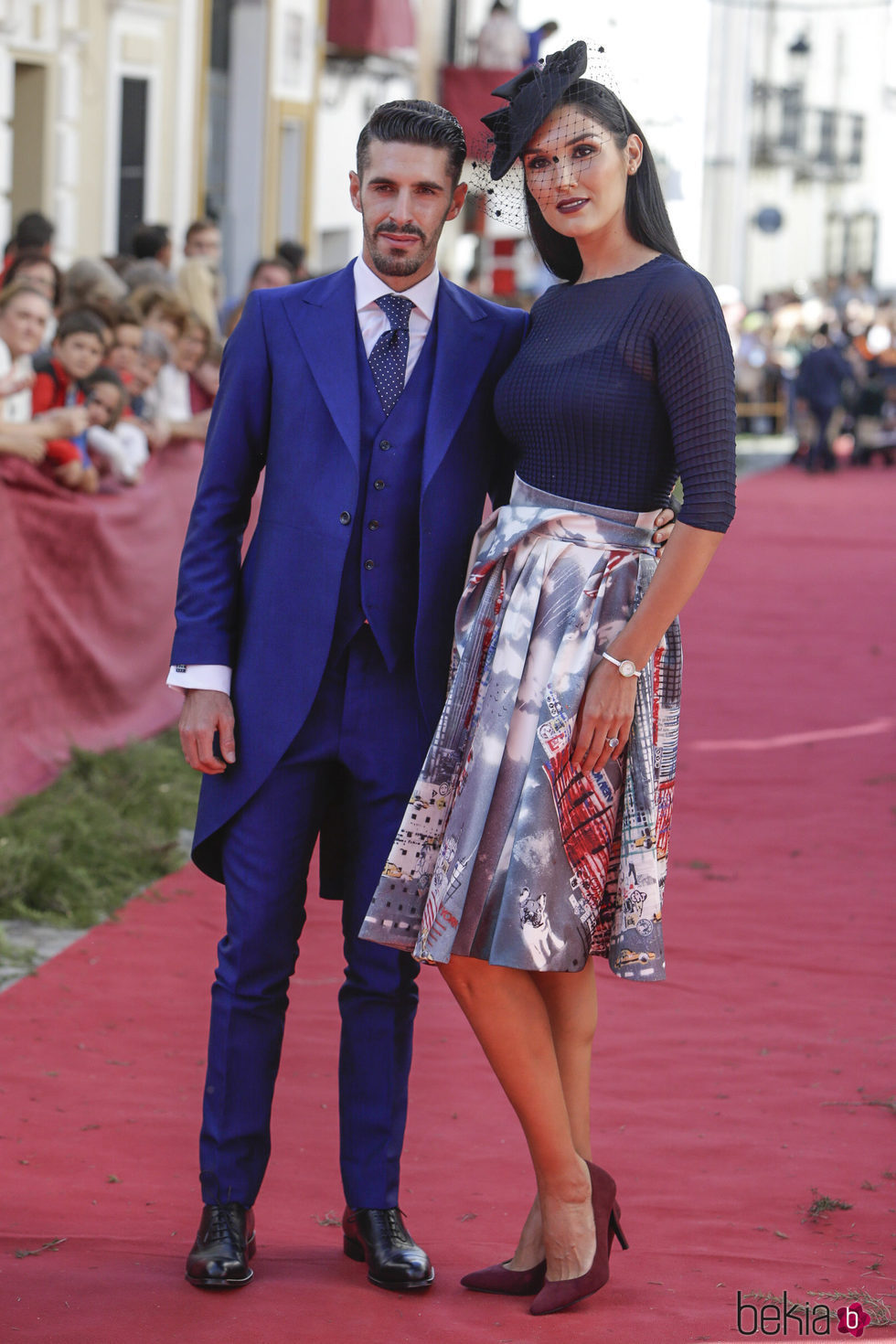 Alejandro Talavante y su novia Jéssica Ramírez en la boda del rejoneador Diego Ventura