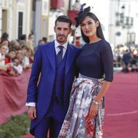 Alejandro Talavante y su novia Jéssica Ramírez en la boda del rejoneador Diego Ventura