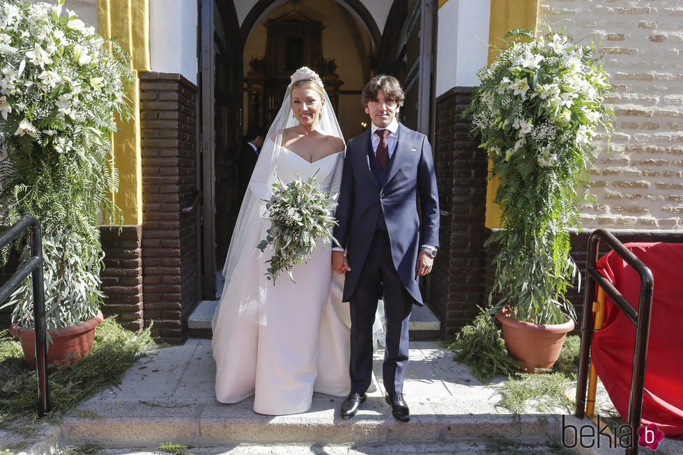 El rejoneador Diego Ventura y Rocío Pérez en su boda en Sevilla